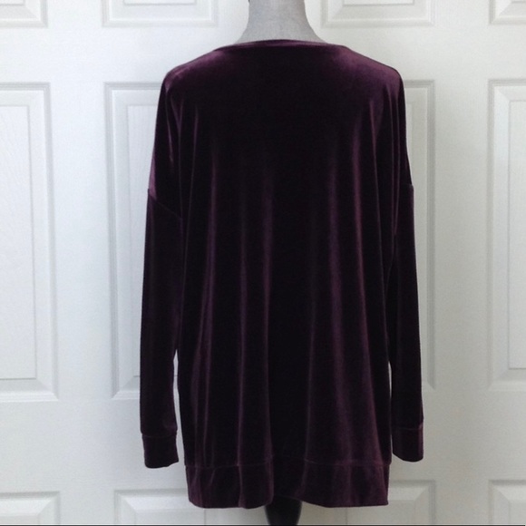 Jones New York Plum Crushed Velvet Top SZ 1X - Picture 3 of 6